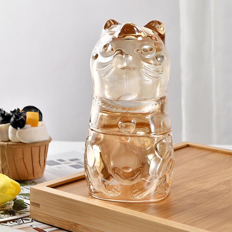 Set di Tazze in Vetro Borosilicato Gatto Fortunato Oro Wuzuo