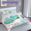 3pcs Custom Name Hatsune Miku Set,Includes 1 Duvet Cover and 2 Pillowcases,All-season Bedroom Decor