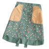 Fashion Canvas Half-length Apron Flower Anti-fouling Work Clothes Breathable Wear-resistant Cooking Half-waist Apron Kitchen