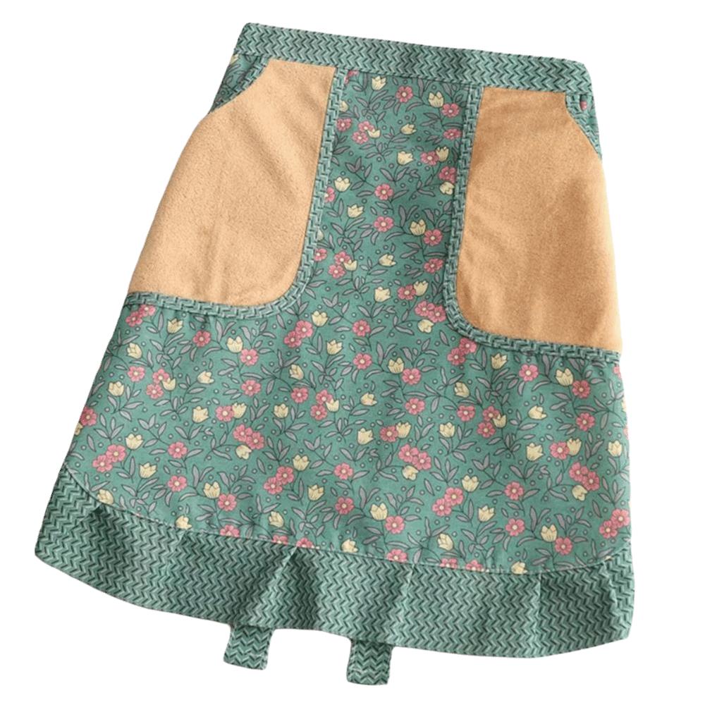 Fashion Canvas Half-length Apron Flower Anti-fouling Work Clothes Breathable Wear-resistant Cooking Half-waist Apron Kitchen