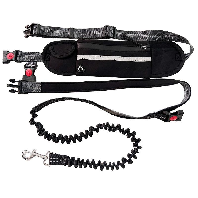 Pet Running Leash with Portable Waist Bag - Full-Function Dog Leash
