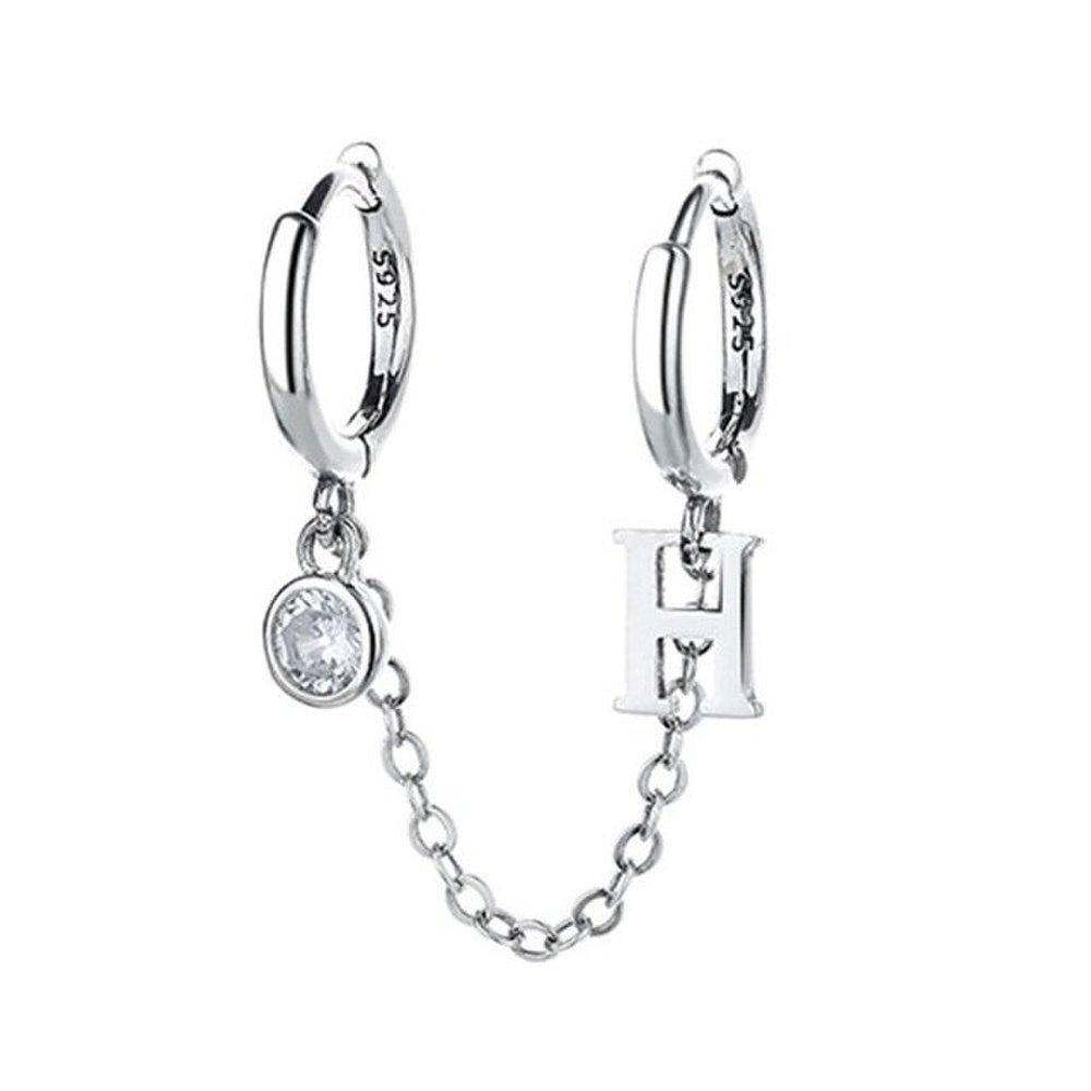 High-quality 925 silver earrings H-Connect e039 ring earrings (Wfgjeq4)