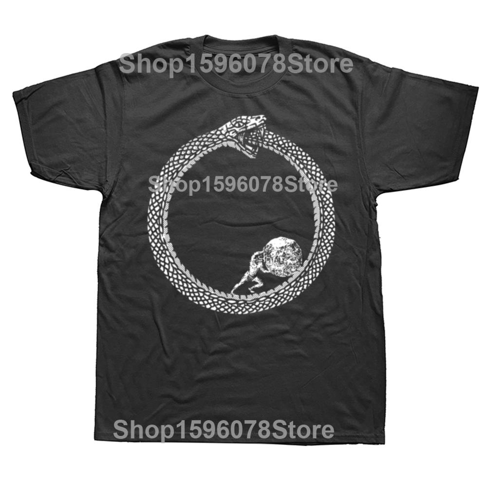 Sisyphus in An Ouroboros Snake Unisex Philosophy T Shirts Men Cotton Humor Streetwear Tee Shirt Short Sleeve Loose Clothing