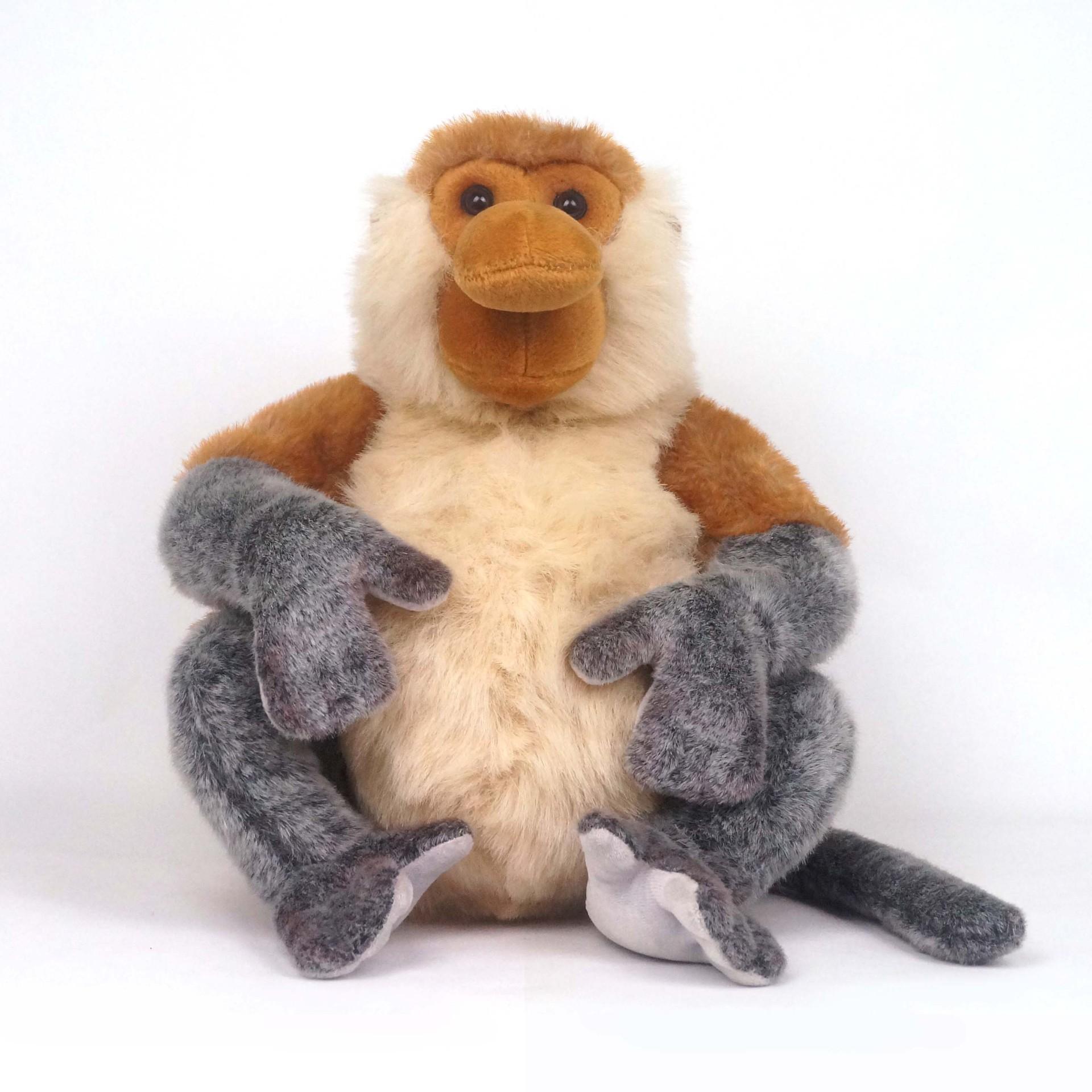 

Souvenir Mascot Cute Long Nosed Monkey PP Cotton Filled Plush Doll Mascot Room Decoration Children s Plush Toy Birthday Gift коричневый