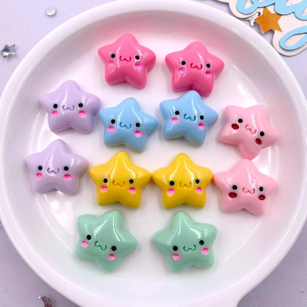 TX105 20PCS Mix Resin Kawaii Mini Smiling Stars Flat back Cabochon Stone Scrapbook DIY Home Decor Figurine Crafts Accessories