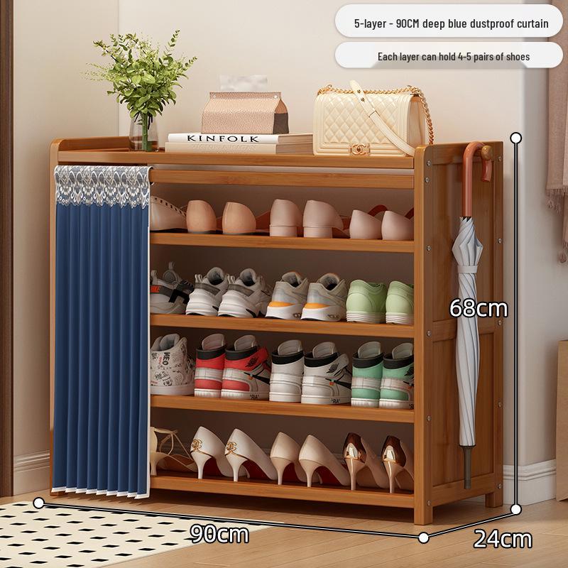 Bamboo Shoe Rack: Multi-Layer Dustproof Cabinet for Compact Home Storage