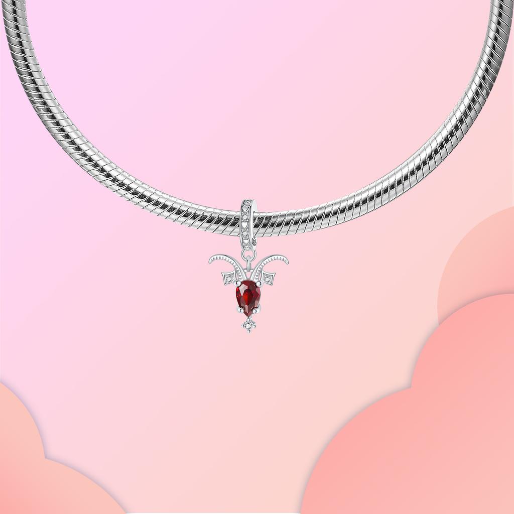 Authentic Copper Zircon Twelve Zodiac Sign Pendants Charm Suitable For Bracelet Diy Bead Ms Premium Jewelry Item Valentine'S Birthday Gift