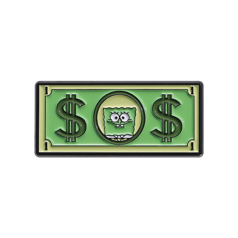 

Тематическая забавная брошь в виде долларовой купюры с животным, изготовленная из сплава ярких цветов для универсального использования QHXZ2444