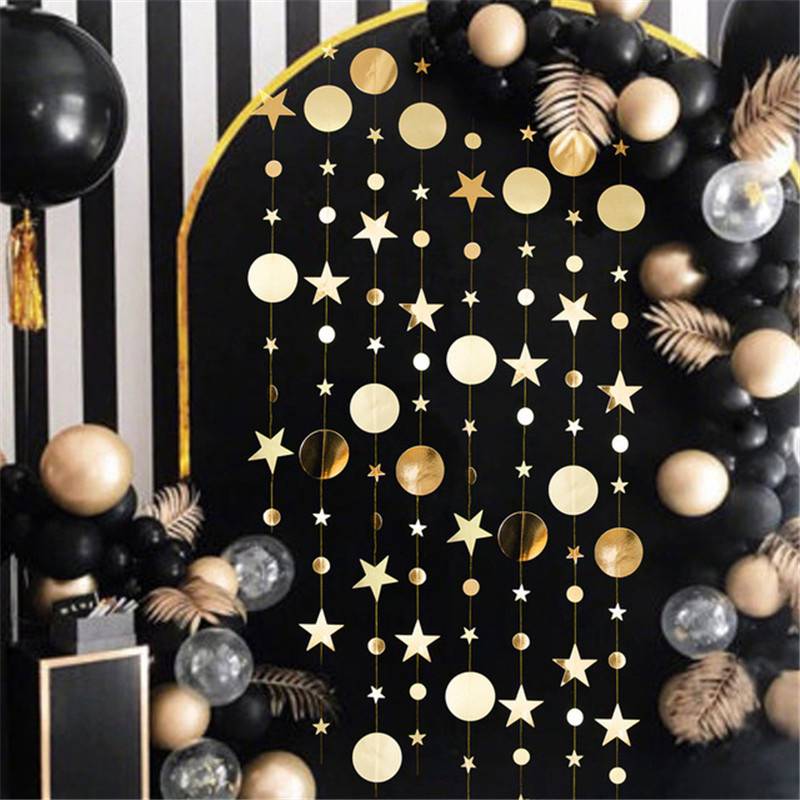 New Year Merry Christmas Garland 4M Decorations for Home Twinkle Star Paper ChristmasTree Ornaments