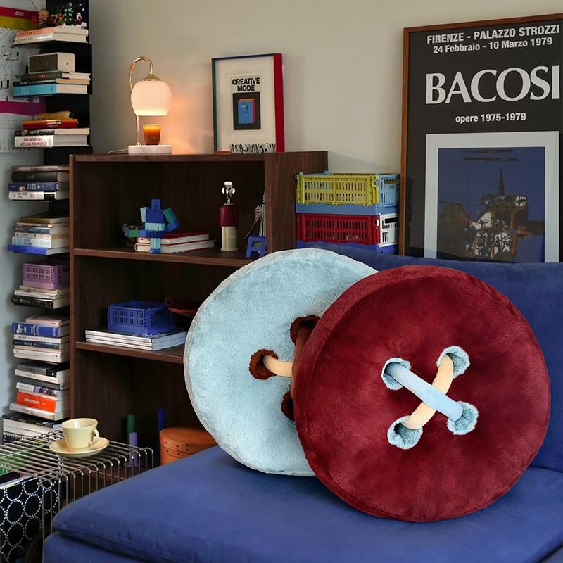 Adult Button Pattern Pillow Cushion Home Decoration Bedroom Sofa Bedside Soft Outfit Fabric Lumbar Support
