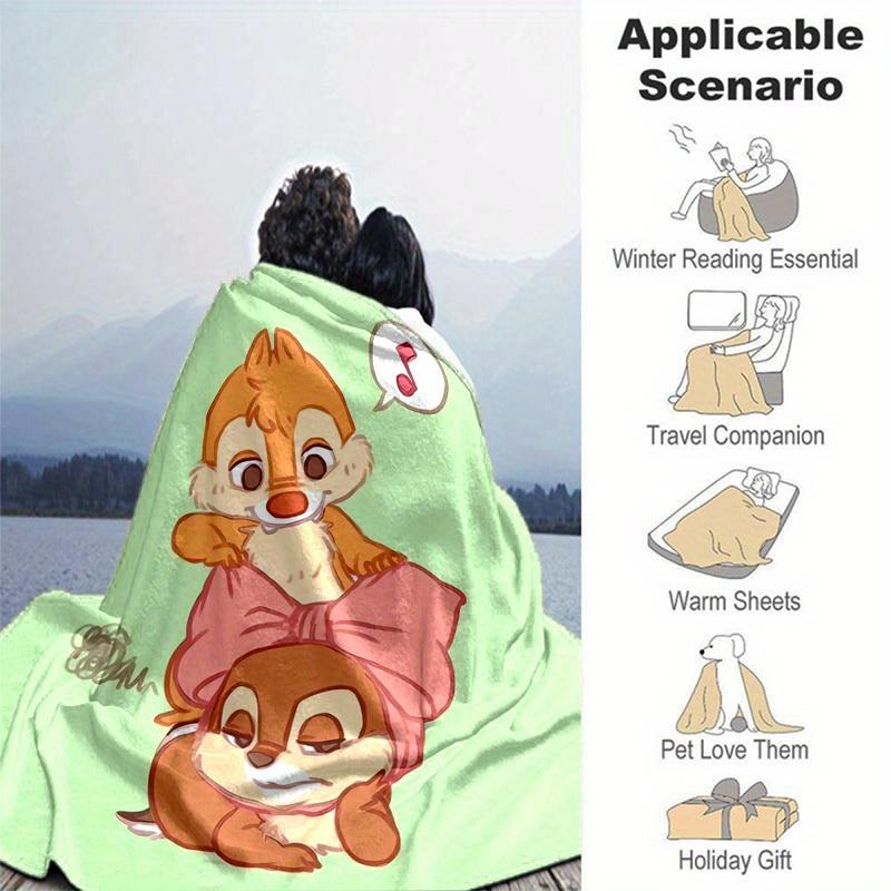 1pc, Charming Chip 'n' Dale Stuffed Animal Blanket Cute Cartoon Characters for Room Decor, Perfect Gift for Friends, Soft for Bedtime, Birth