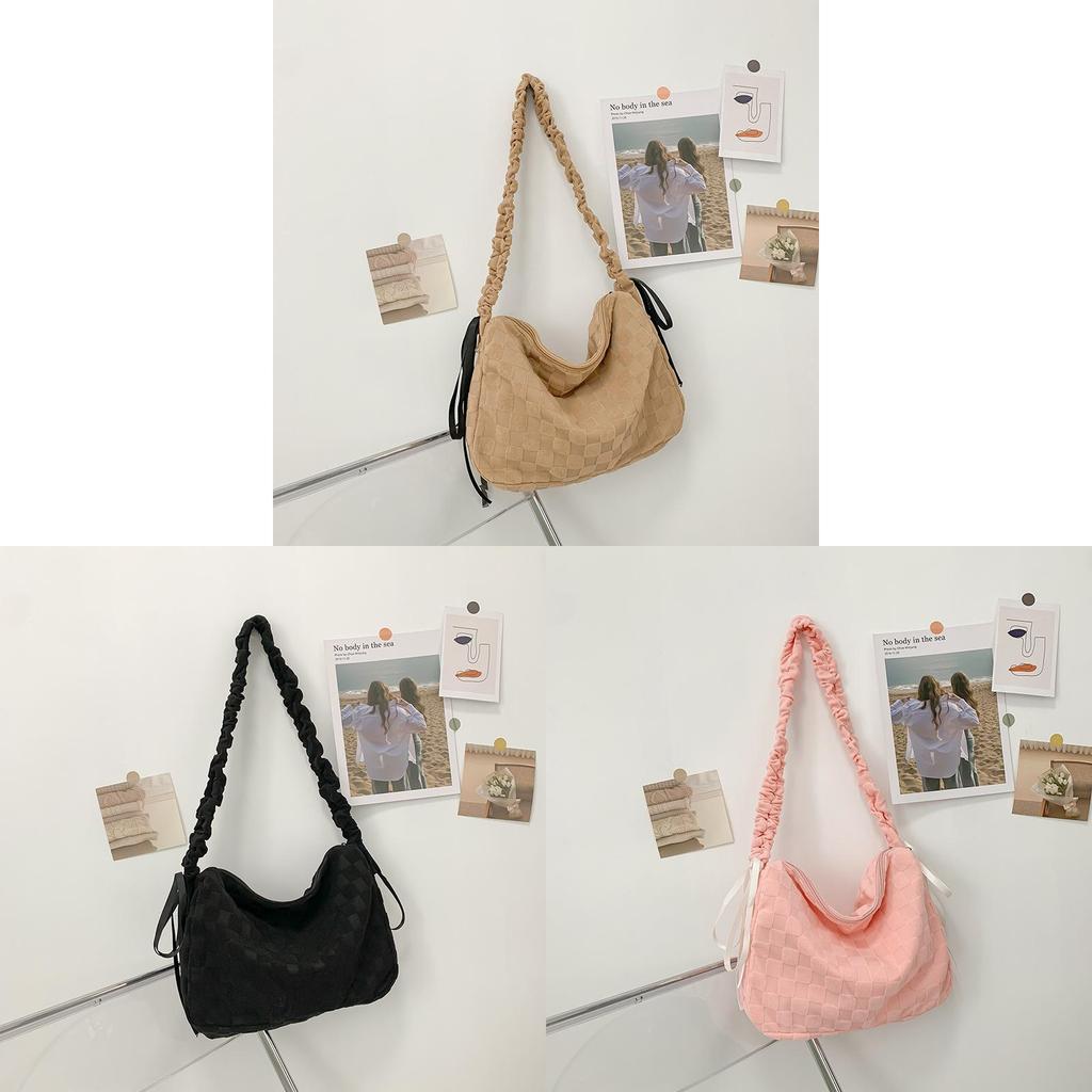 Cotton Girl Sash Bag With Bowknot Closure For Daily Casual Use