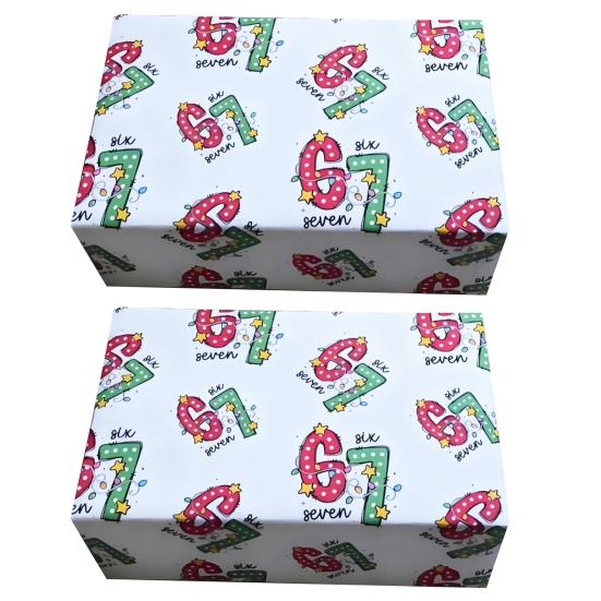 67 Christmas Wrapping Paper Funny 6 7 Meme Holiday Gift Wrap Santa Six Seven Festive Wrapping Paper for Teens Christmas Gift DIY Crafts