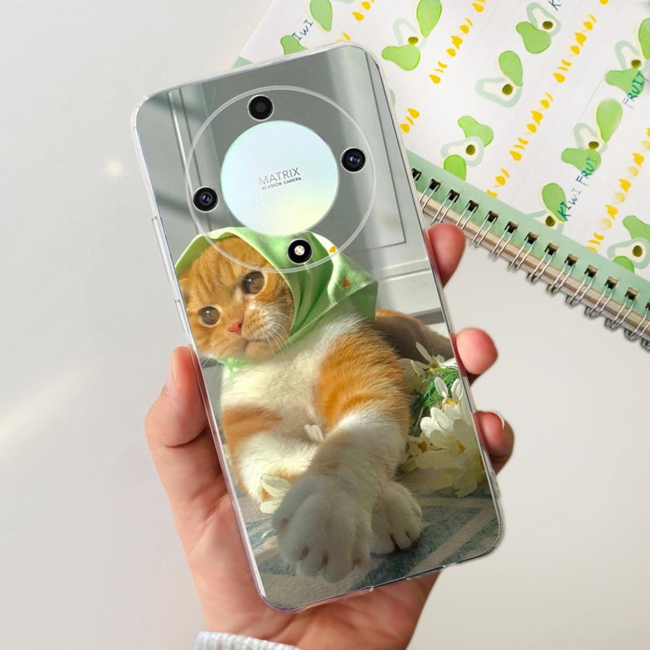 For Honor X9b 5G Case ALI-NX1 Popular Flower Soft Clear Silicon TPU Cover For Honor X9a RMO-NX1 HonorX9 ANY-NX1 Shockproof Funda