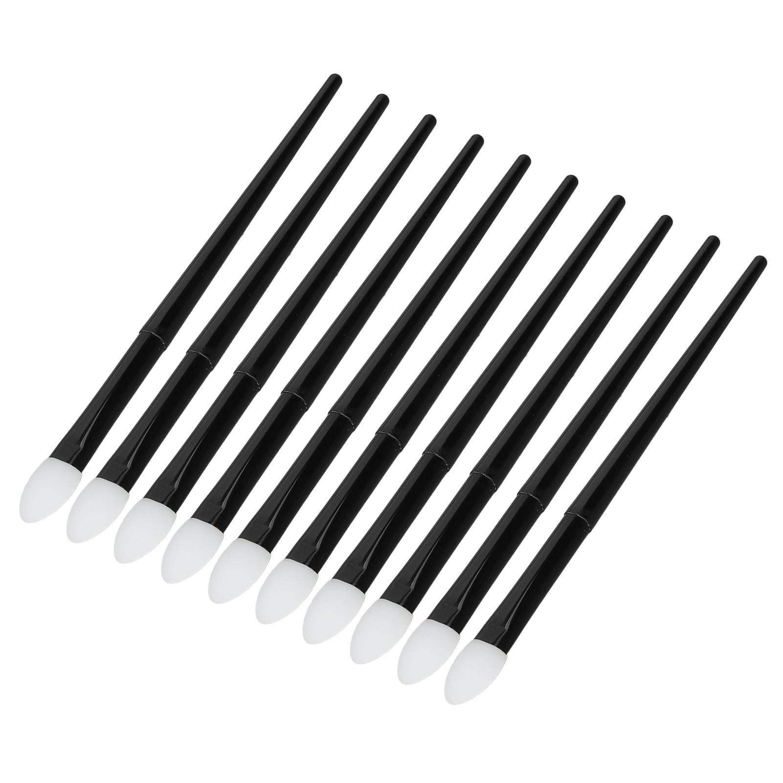 

10 Silicone Eyeshadow Brushes with Curved Brush Tips and Silicone Glitter Applicators - Comfortable and Reusable