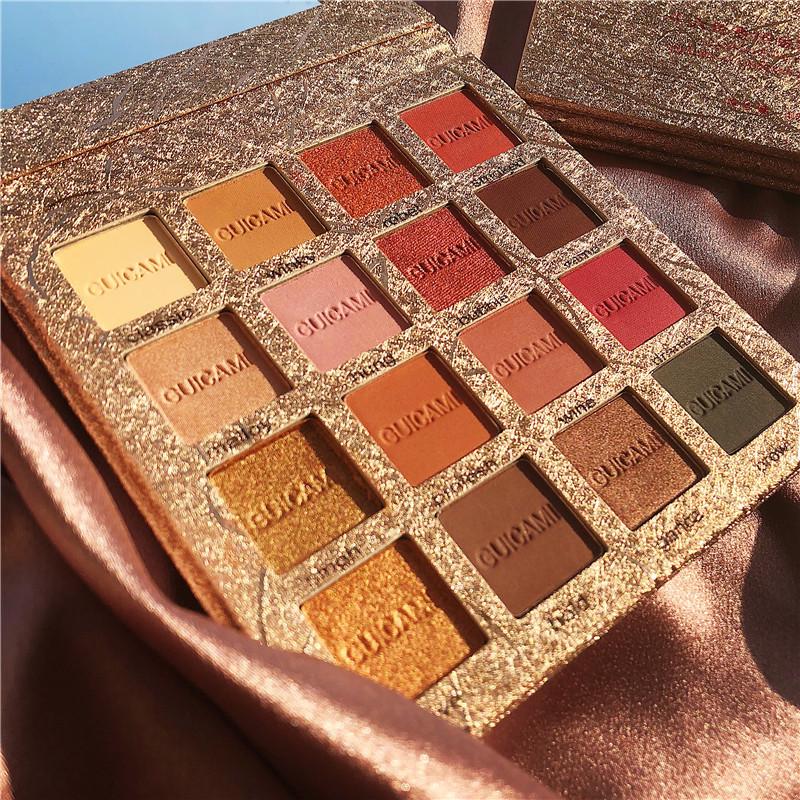 

16 Color Fashion Champagne Gold Foil Girl Eye Shadow Makeup Palette Pearly Matte Shining Nude Makeup