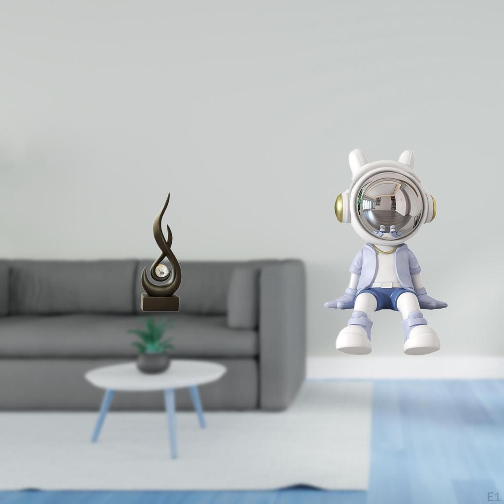 Abstract Astronaut Fire Statue Desktop Ornament Resin Flame Figurine Modern Art Sculpture Nordic