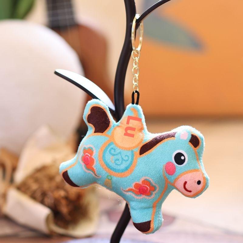 1Pcs 2026  Year Horse Cartoon Doll Bag Pendant Lovely Plush Lucky Pony Keychain Diy Accessories Student Gifts