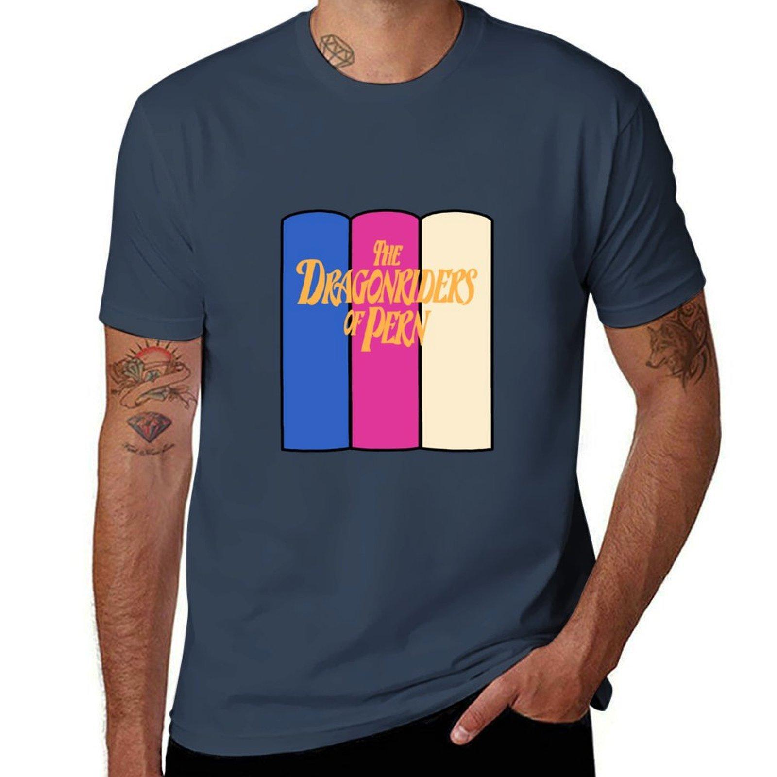 Dragonriders of Pern Bookstack TShirt Big Size Simple TShirt S