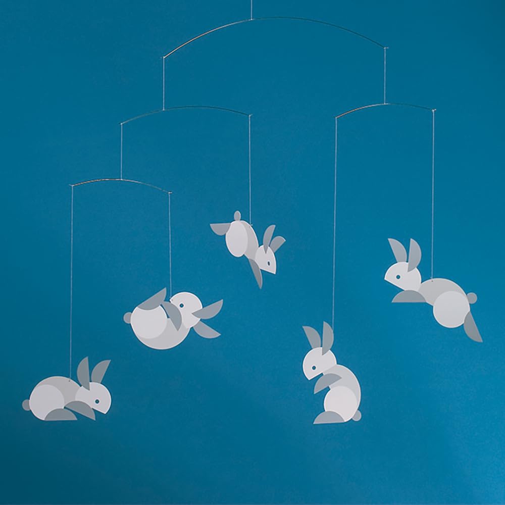 [Officially Imported] Frensted Mobile, Interior Ornament, Nordic Animal Circular Bunnies, FSM130101, with Presentation Box, Baby Goods, Gift