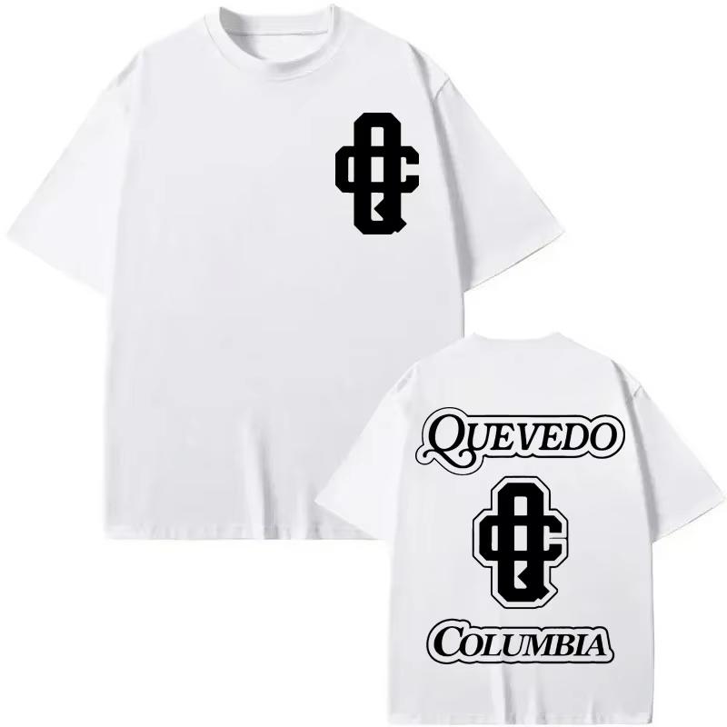 

Футболка с двусторонним принтом рэпера Quevedo Columbia, Харадзюку, Хип-Хоп, с коротким рукавом, для мужчин и женщин, повседневная, модная, свободная S разноцветный