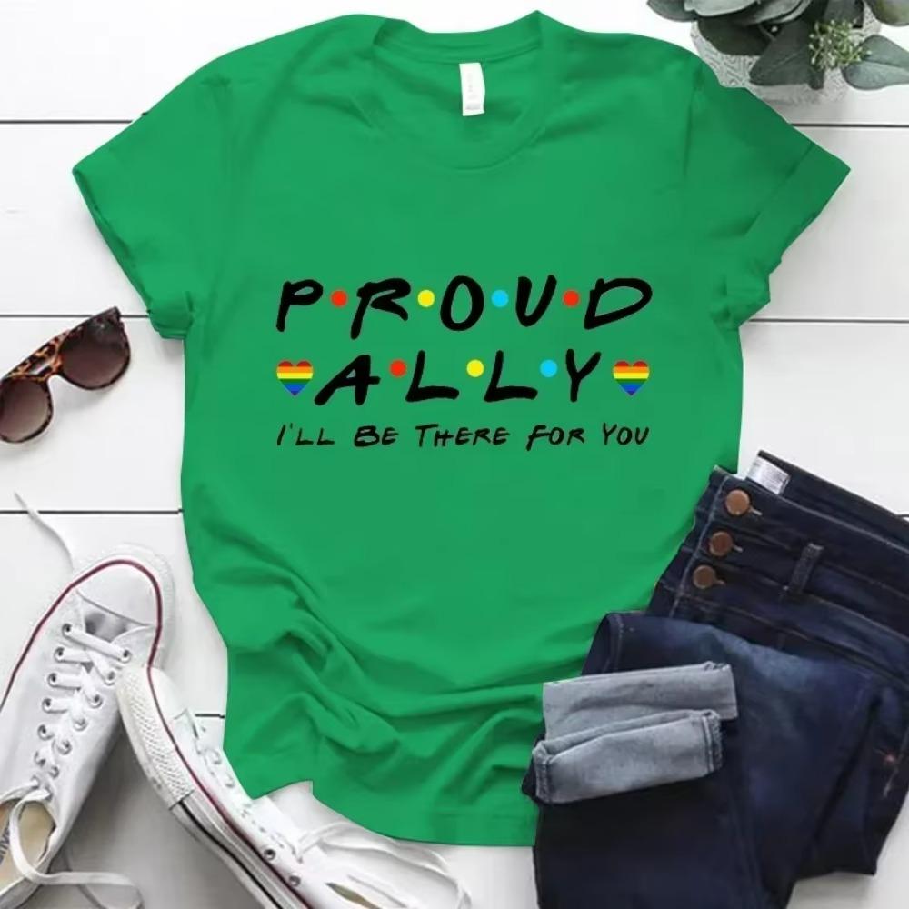 LGBT tričko Proud Ally I'll Be There for You Rainbow Pánská trička Pride Month Trička pro milovníky gayů Páry sladěné tričko