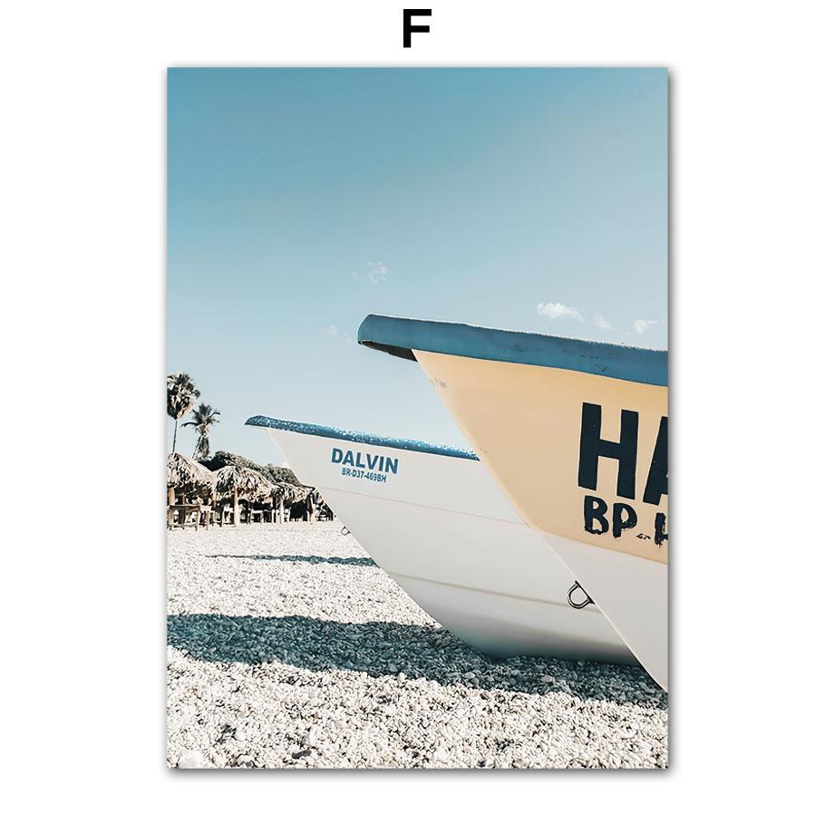 Sunshine Blue Ocean Beach Vintage Van Nordic Posters And Prints Wall Art Canvas Painting Modern Pictures For Living Room Decor
