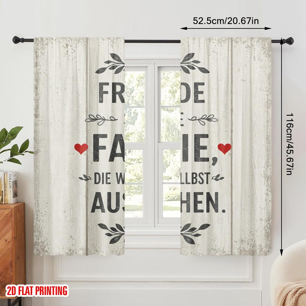 2 Stück 2D-Flachdruck Party-Fenstervorhänge Freunde Familie Wir Wählen 100% Polyester Ohne Strom Geburtstagsparty Perfekt