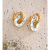 Eetit Stainless Steel Geometric Drop Hoop Earrings 18K Golden PVD Plated Stylish Unique Daily Jewelry Waterproof