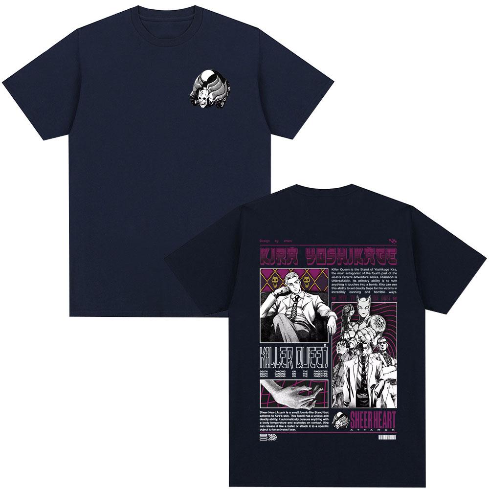 Anime Jojo Bizarre Adventure Killer Queen Graphic T Shirts Unisexs Women Casual Cotton Short Sleeves Oversized Tshirts Streetwear