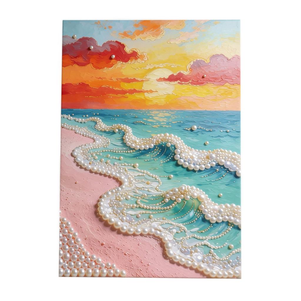 DIY Pearl Art Kit Cartoon Castle Sunflower Seaside Pearl Decoration Painting Handmade Craft Kit for Creative Home Wall Art Gift