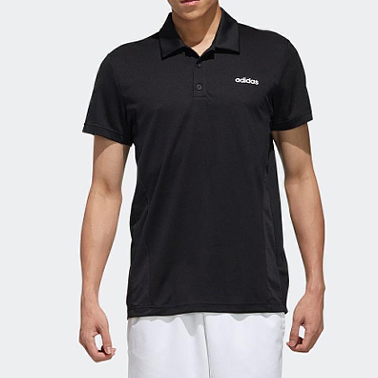 Adidas Training Sports Casual Short Sleeve Polo Shirt Men Tops Black FL0330