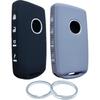 2Pcs 4 Buttons Silicone Smart Remote Key Fob for 2025 2024 Mazda 3 6 CX-30 CX-5 CX-9 CX-50 Key Fob Cover (Black with Gray)