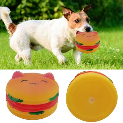 Pet Chew Toy Cartoon Hamburger Shape Bite Resistant High Elasticity Anxiety Relief Teeth Cleaning Soft