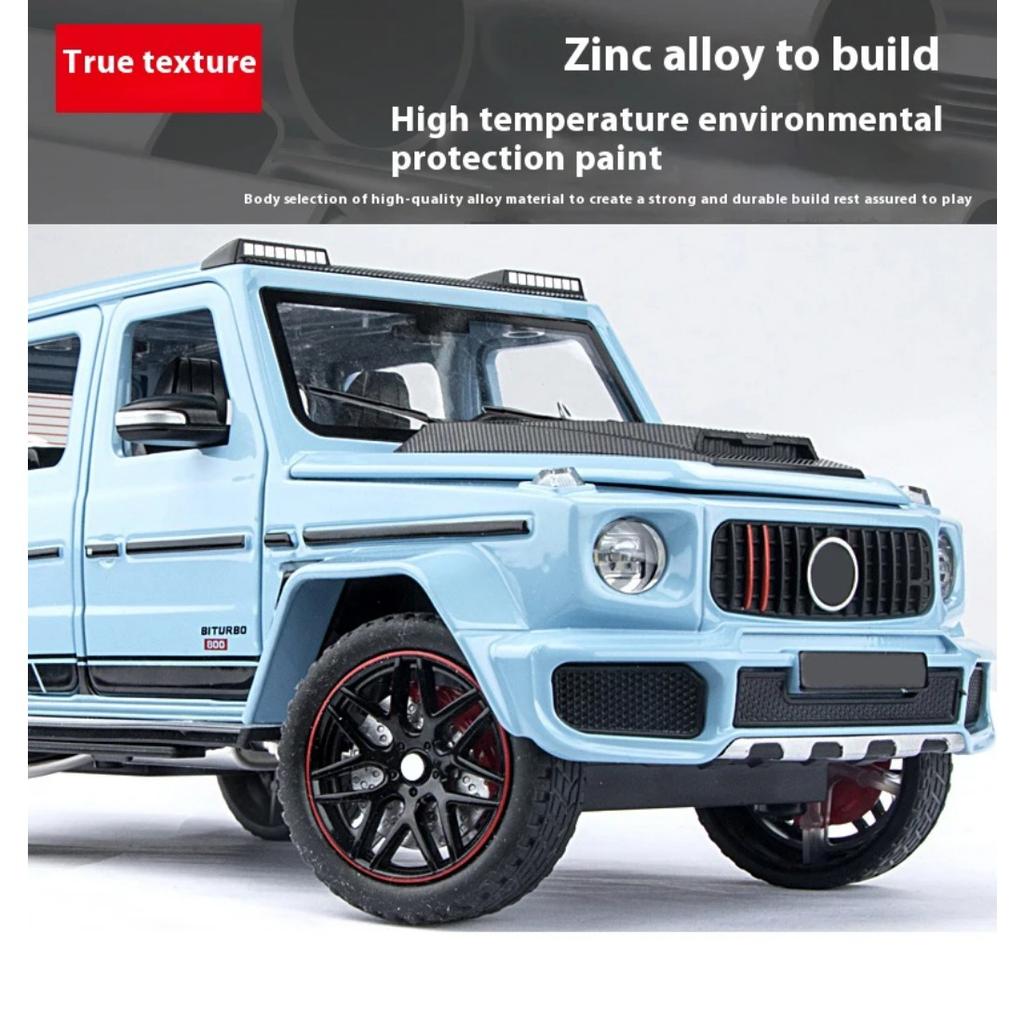1:24 Scale Benz G800 Off Road SUV Diecast Model Car Alloy Sound & Light Collection Fine Simulated Decorations Gift Boyfriend