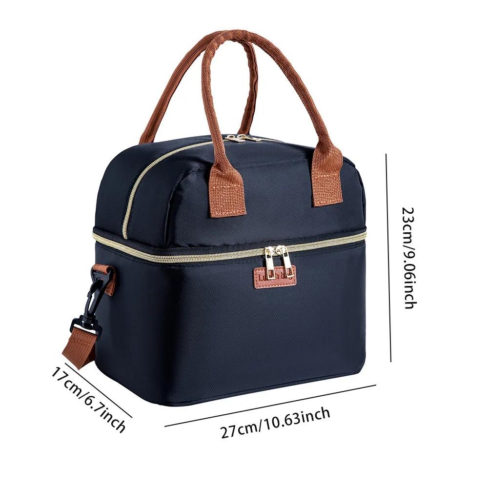 Outdoor Portable Insulated Lunch Bags Thermal Cooler Tote Leakproof Handheld Work Lunch Box Waterproof Pouch Organizer Bag
