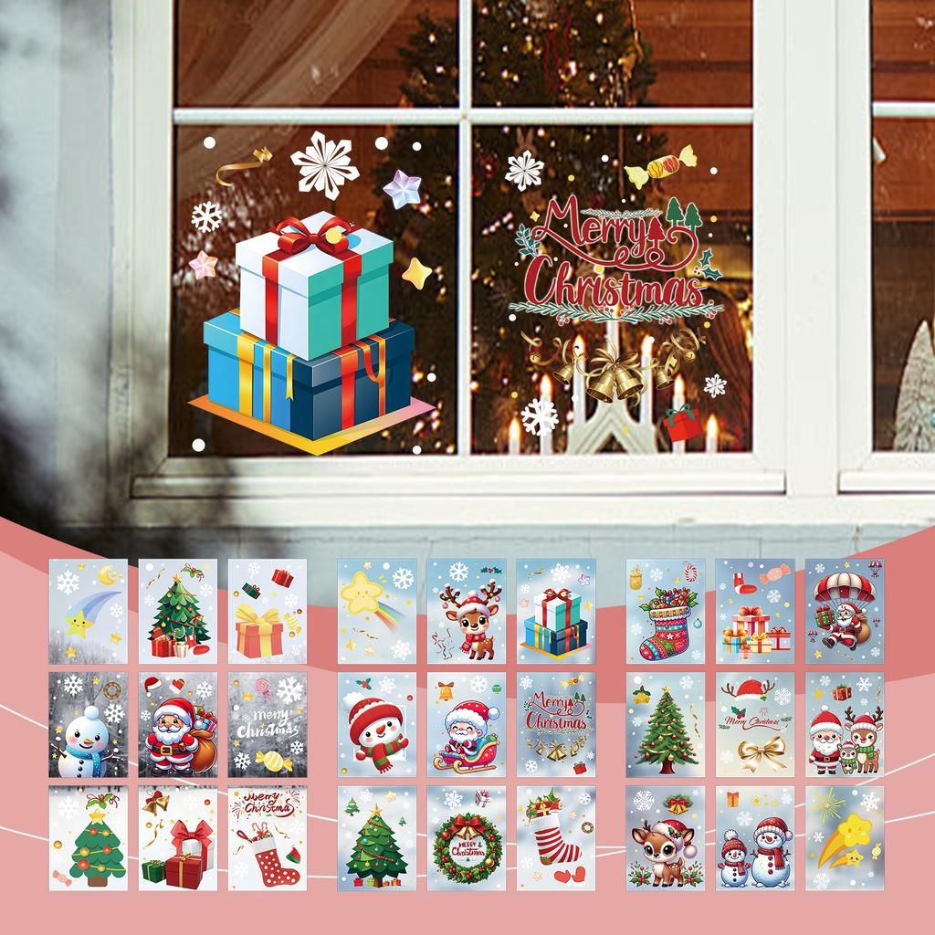 Christmas Snowflake Window Sticker 9PCS Glass, Christmas Sticker Decoration Festive Snowflake Sticker Suitable For Party Festive Atmosphere Decoration