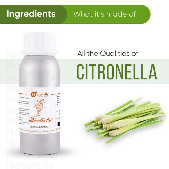Naturalis Essence of Nature Water Soluble Natural Citronella Oil Suitable for Floor Cleaning and Room Spray 250ml