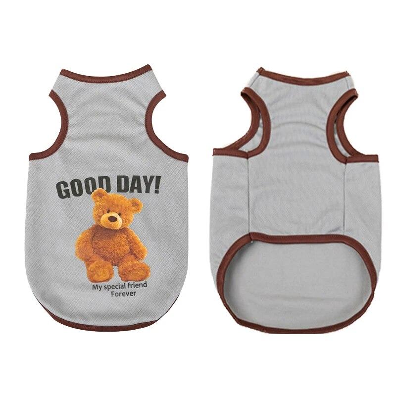 Haustierweste für kleine Hunde, Kleidung, Frühling, Sommer, Welpe, Katze, ärmellos, mit Bärenmuster, T-Shirt, Chihuahua, Teddy, Kostüme, Haustierbedarf
