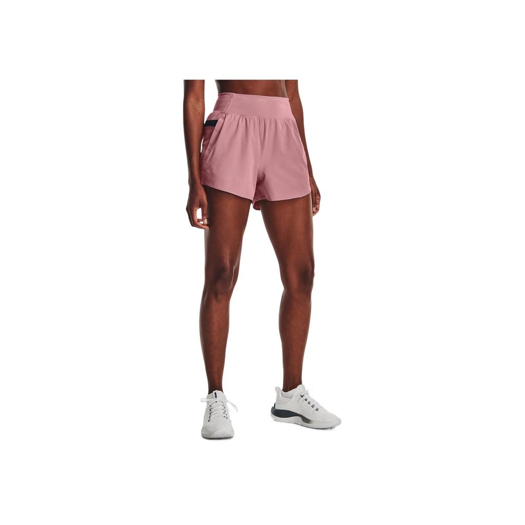 Under Armour Solid Wide Waist Fitness Shorts Women Shorts Essence-Pink 1377555-697