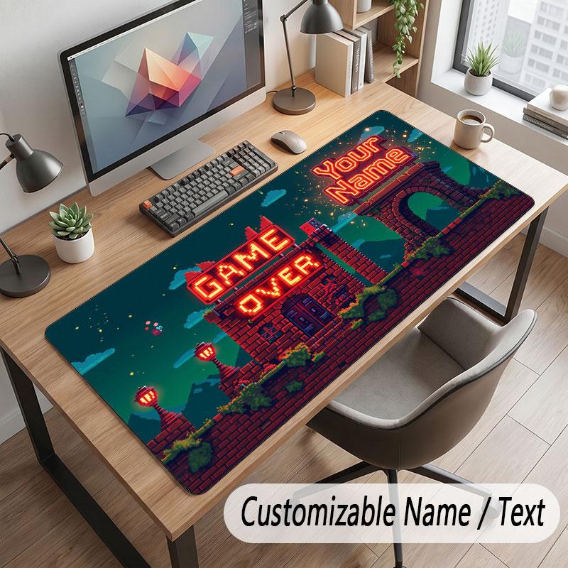 Spielcontroller-Thema Benutzerdefiniertes Mauspads Personalisierter Druck Name Text Schreibtischunterlage Für Home Office Tischdekoration