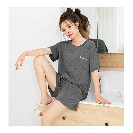 [Mskikefly] Pajamas, Top and Bottom Set, Short Sleeves, Room Wear, Women's, Loungewear, Sleepwear, Convenient Clothes, Stylish, Comfortable,
