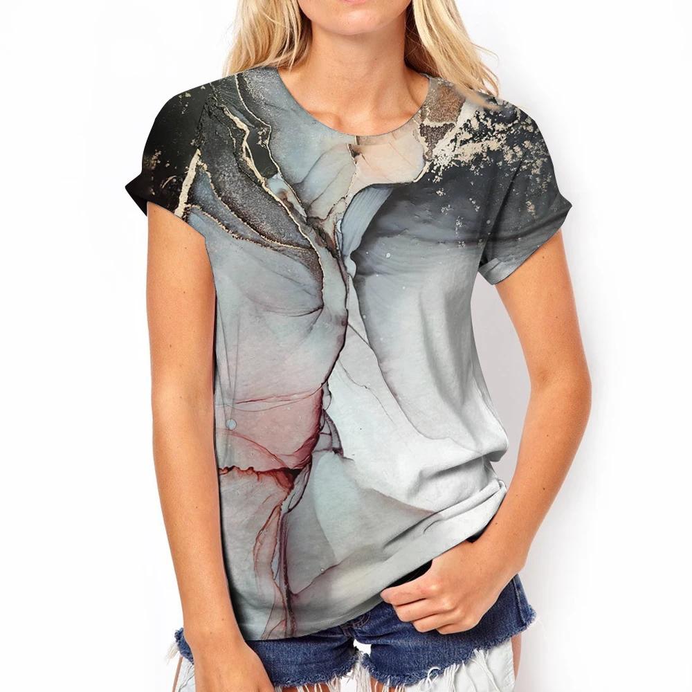 Summer Women's Elegant Personalized Cartoon Field Sunset 3D Printed Top T-shirt Women's Casual Fashion Short Sleeve Top