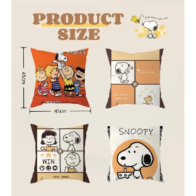 4pcs Pillowcases Cushions Snoopy Cute Gift 45x45cm