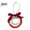 Festive Decor Pendant Mini Christmas Wreath Ornament, Miniature Artificial with Bow, Holiday Hanging Ornaments Pinecone, Xmas Tree for Party