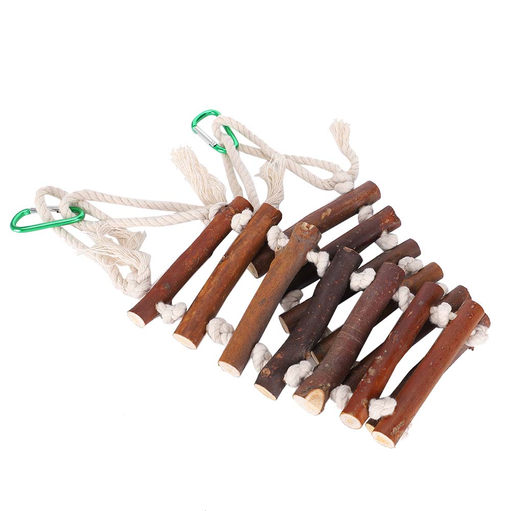 Papagali Pod Suspendat din Lemn 10CM Pasăre de Companie Frânghie de Bumbac Moale Scară Orizontală Aeriană