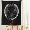 Cat Divination Tapestry Wall Hanging Tarot Cat Black Tapestries Mysterious Decoration Home Decoration Hippie Mattress Dorm Room