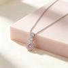 Elegant S925 Sterling Silver Zircon Circle Pendant Necklace - Luxurious, Versatile, High-End Fashion Accessory.