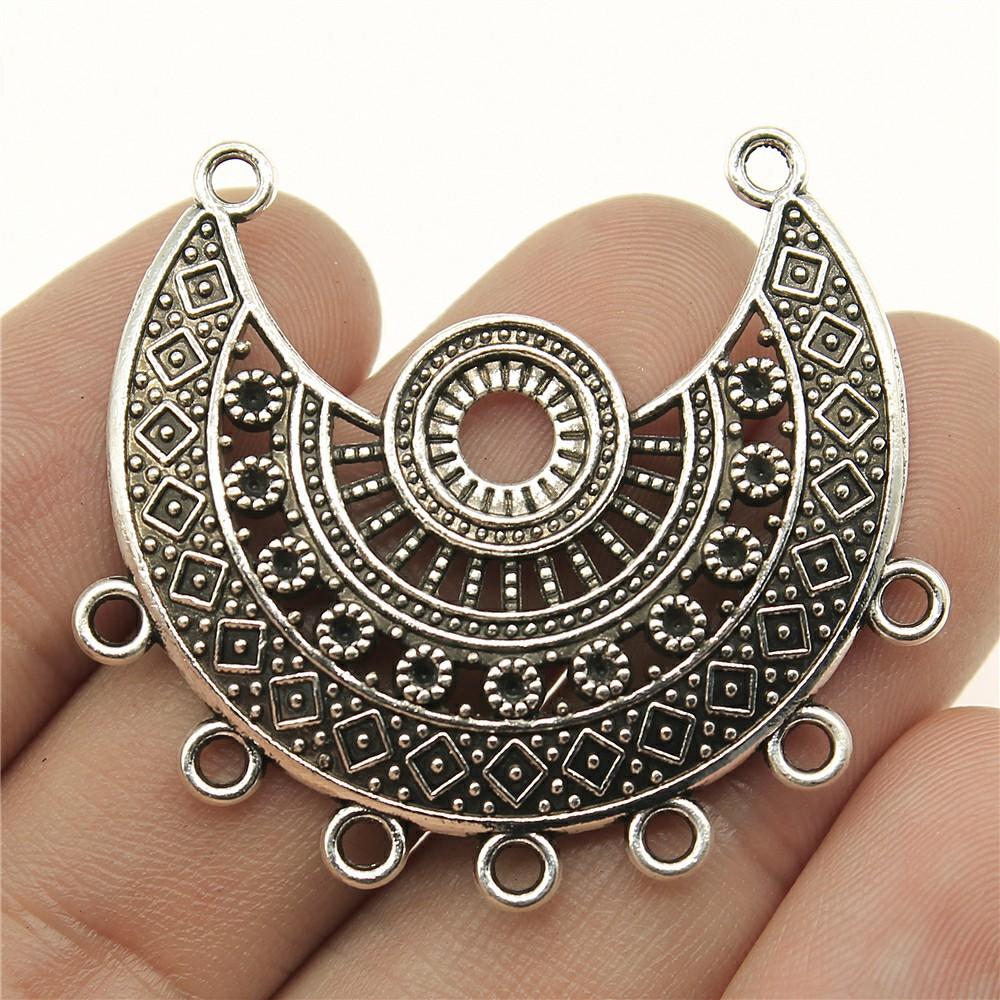 6pcs Antique Silver Color Earring Connector Charms For Jewelry Making Charms Earring Connector Jewelry Findings DIY