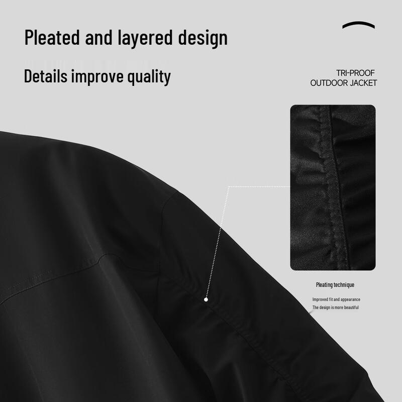 VANCL Men's Winter Three-Proof Stand Collar Cotton Jacket